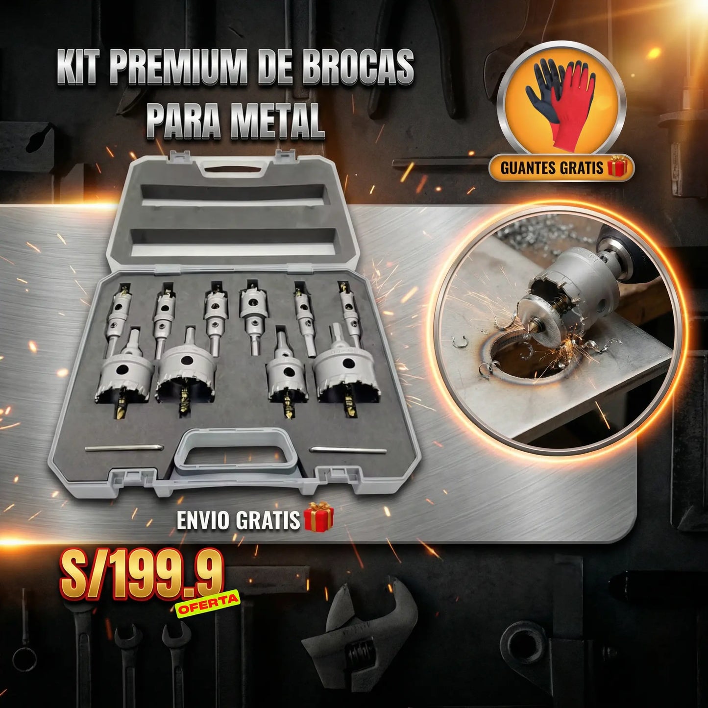KIT PREMIUM DE BROCAS DE METAL + REGALO