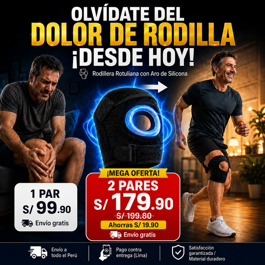 Rodillera Rotuliana con Aro de Silicona 3D | Soporte Ajustable para Rodilla