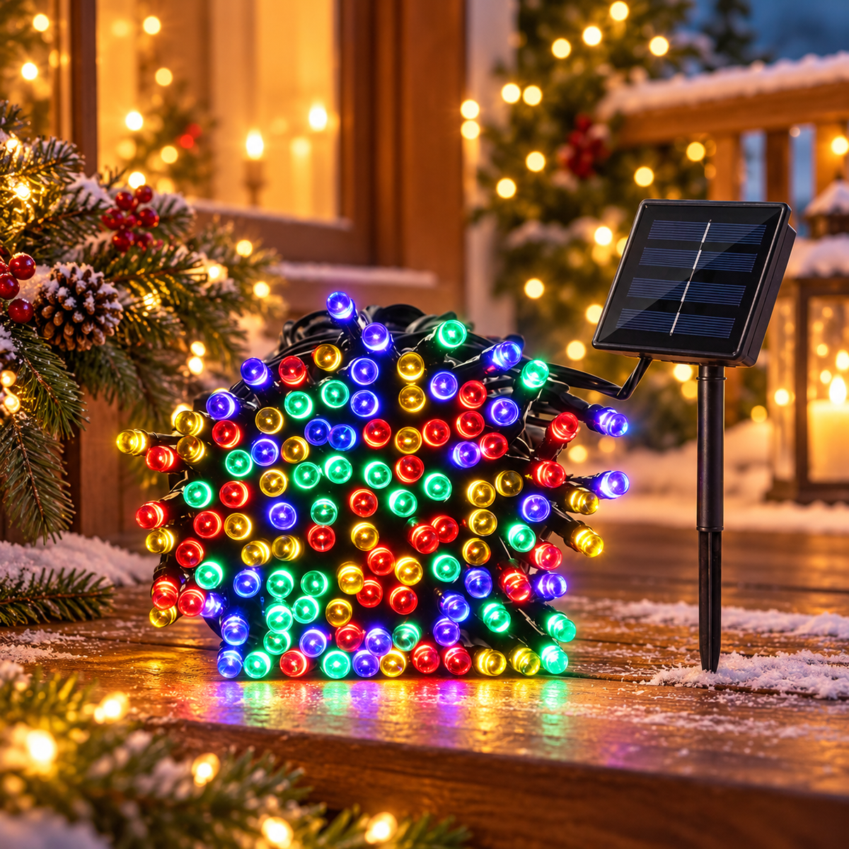 Luces Navideños con Panel Solar 20M 🎅