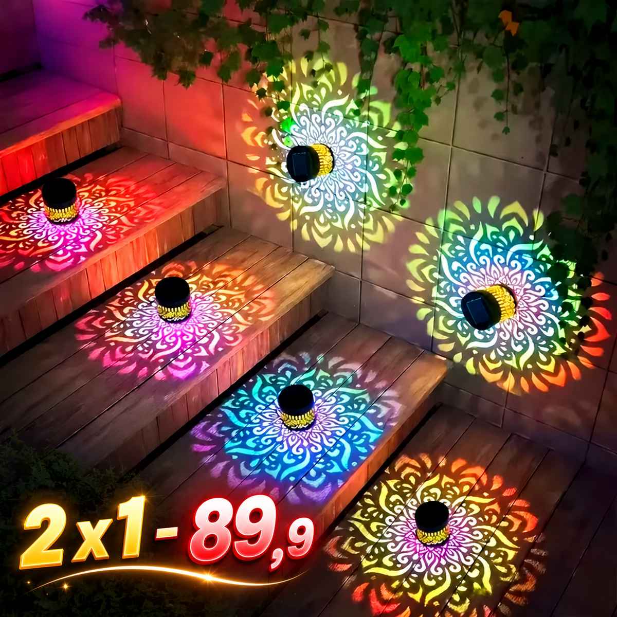 Lámpara de pared Con panel Solar - 2X1
